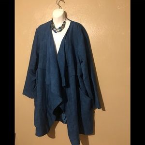 Ashley Stewart lovely velour aqua jacket sz 22/24